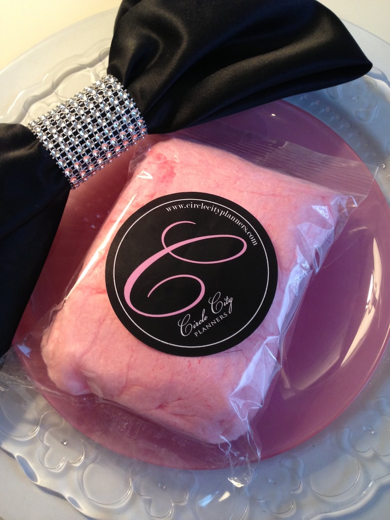 75 Custom Label Design Prepackaged Cotton Candy Favors