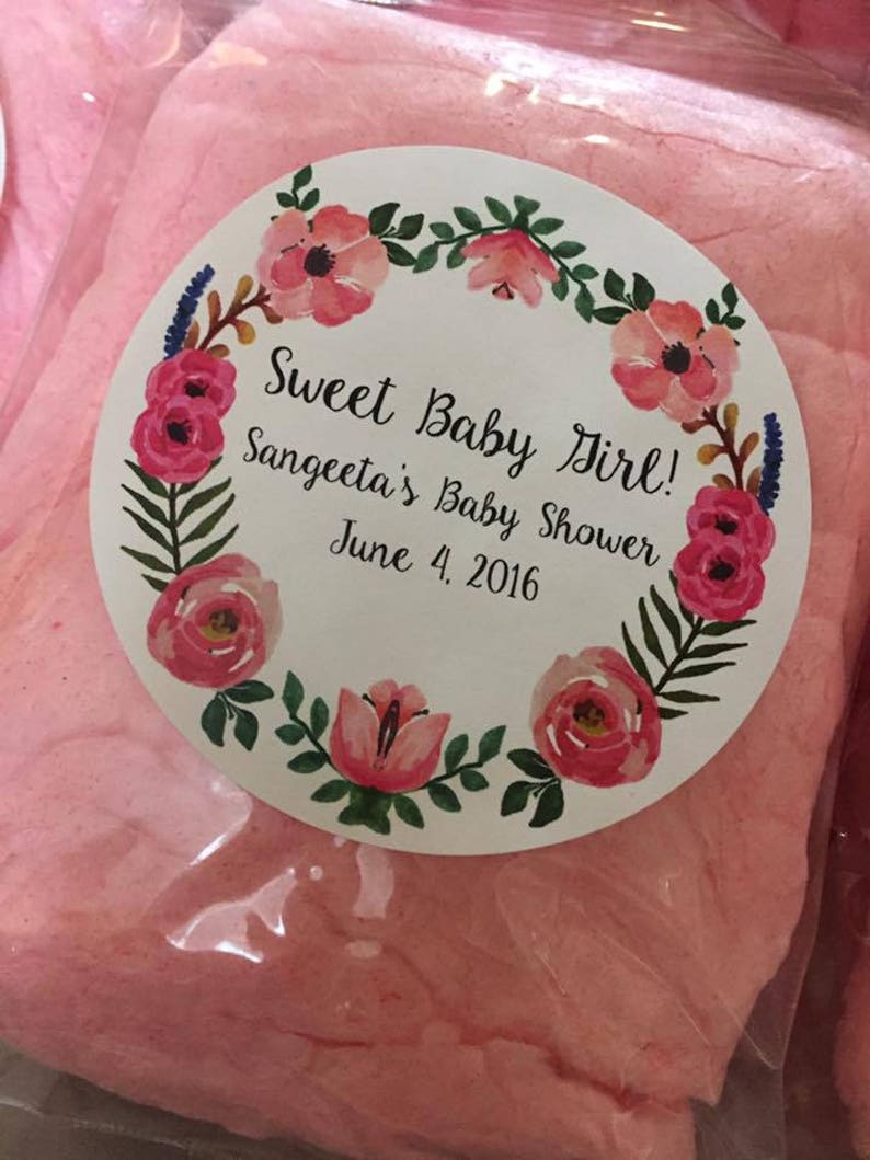 75 Custom Label Design Prepackaged Cotton Candy Favors