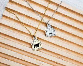 Farm Animal Necklace: Sunflower Print, Stainless Steel Livestock Jewelry