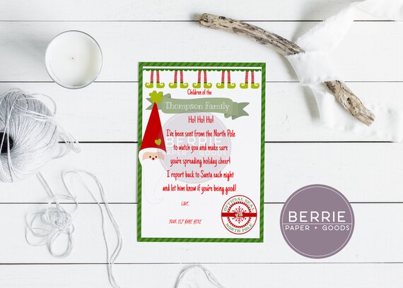 Christmas Elf printable and editable welcome back letter diy