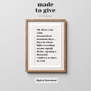 John Muir Mountain Quote Print | PRINTABLE Art | Quote No.2