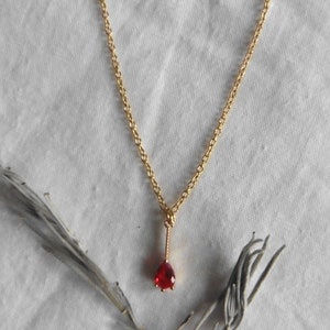 Lucy Westenra, Gothic red drop Necklace, Blood Tear, Gothic Tear, Red Tear, vampire choker, ren faire, Gothic Choker, Red teardrop, for her