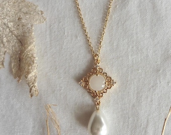 White Queen Tudor necklace, Renaissance necklace, medieval, Cottagecore, Dark Academia, Gothic necklace, Wedding, Victorian, Bridal necklace