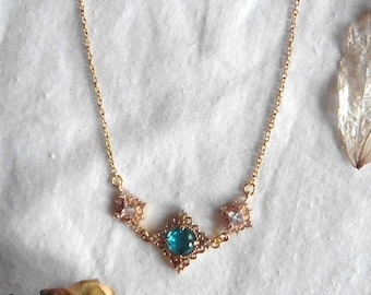 Marquise Diamond Blue Turquoise Renaissance Choker, royal Necklace, Tudor Queen, Medieval necklace, Queen necklace, Renaissance necklace