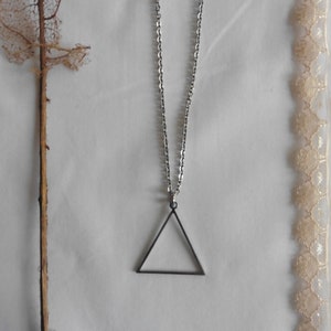 Occult Symbol Fire Element Triangle Necklace, Esoteric, Black Sun, Magic, Alchemy, Pagan, Gothic, Wiccan, Witch, Boho, Witchcraft, Geometric