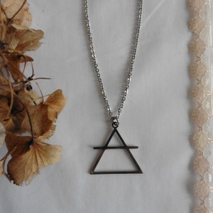 Occult Symbol Air Element Triangle Necklace, Esoteric, Magic, Alchemy, Pagan, Gothic, Wiccan, Witch, Boho, Witchcraft, Geometric, Minimalist