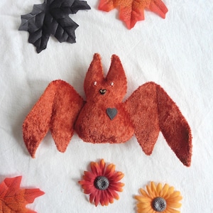 Adopt a Bat Orange, Bat Ornament, Bat doll, Art Doll, Pumpkin, Halloween doll, Gothic Gift, Vampire Slayer,  gothic decoration, Hug doll