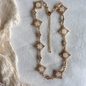 Blanche of Castile White Medieval Declaration Necklace, Tudor, Diamond, rhombus necklace, Renaissance necklace, Tudor choker, Dark Academia