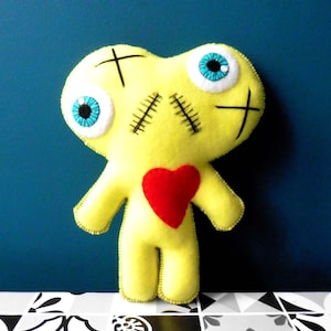 Yellow Conjoined Twins Mummy Voodoo Doll Siamese, Circus, Puppet, Freak, BFF, Love, Valentine, Wedding, Cabinet of curiosities, Engagement