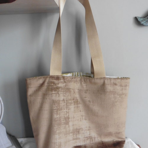 Golden Taupe Beige Crinkled Velvet Women Shopping Bag, Tote Bag, Shoulder bag, Handbag, shopper bag, order Woman Gift, Mother gift, Velvet bag