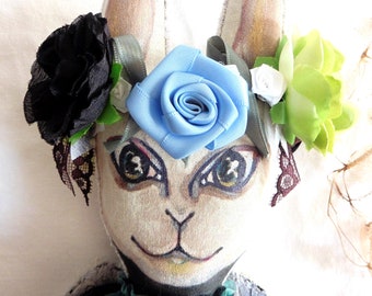 Lady Rabbit Bunny Hare Art Doll, Angel doll, Elven doll, Fairy Tale, Folk doll, bird, Wolpertinger, slavic doll, Chimera, Christmas gift