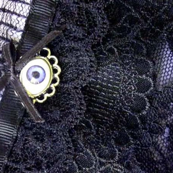 Manchette Oeil Jour De Deuil, Gothique, Victorien,  Mariage Gothique, Steampunk, Larp, Cyber goth, Bracelet punk, Halloween, Bijou anatomie