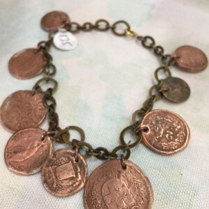 European Copper Coin Bracelet