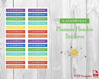 Happy Planner Classic Printable Header Sticker #LAUNDRYDAY