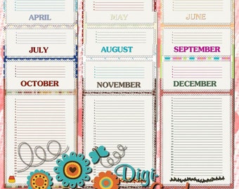 Journal Cards (Months)
