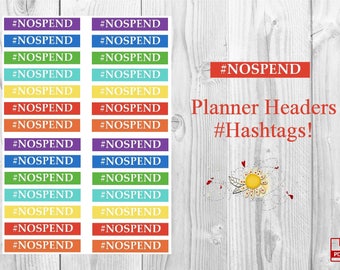 Happy Planner Classic Printable Header Stickers #NOSPEND