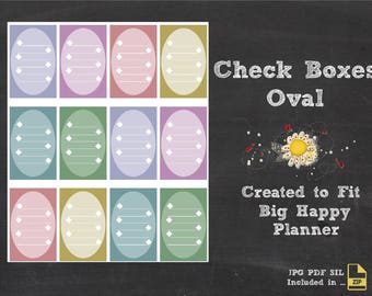 Happy Planner Sticker Printables - List Boxes [Oval]
