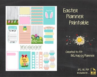 Happy Planner Printable Stickers, MAMBI Big Happy Planners [Easter]