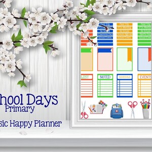 School Days Happy Planner Stickers Printable Weekly Planner Stickers Set Instant Download Printable Planner PDF image 3