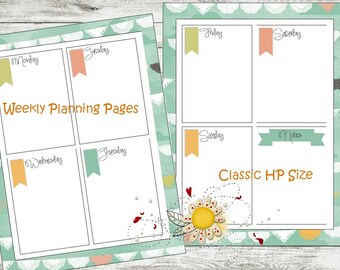 Happy Planner, Planner Printable, MAMBI, Classic Weekly Printable, Quad Layout  [Mint]