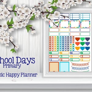 School Days Happy Planner Stickers Printable Weekly Planner Stickers Set Instant Download Printable Planner PDF image 2