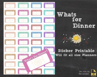 Planner Sticker Printables Dinner Boxes - What's For Dinner?