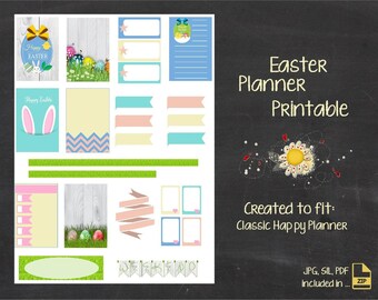 Glücklich Planner Sticker Printables, MAMBI klassische glücklich Planner [Ostern]