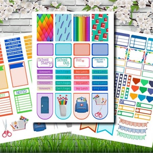 School Days Happy Planner Stickers Printable Weekly Planner Stickers Set Instant Download Printable Planner PDF image 4