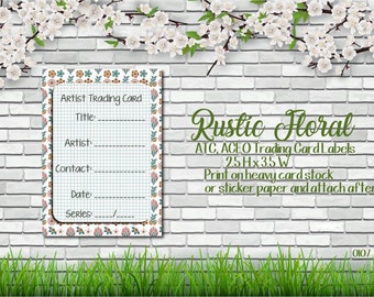 ACEO Card Label [Rustic Floral] 0107