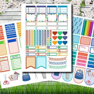 School Days Happy Planner Stickers Printable Weekly Planner Stickers Set Instant Download Printable Planner PDF image 5