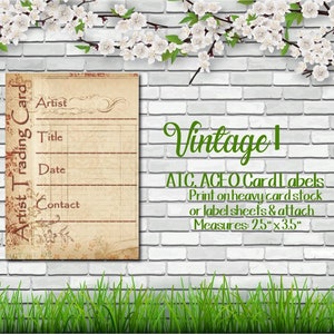 ATC / ACEO - Artist Trading Card / Art Cards Edizioni e originali - Etichette [Vintage I] 0102