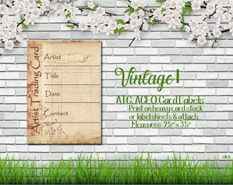 ATC  / ACEO - Artist Trading Card / Art Cards Editions & Originals - Labels [Vintage I] 0102