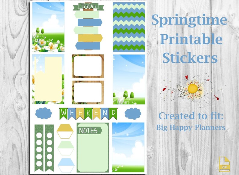 Happy Planner, Planner Printables, Stickers - BHP Springtime - Etsy