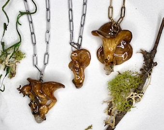 Real Mushroom Necklace, Resin Fungi Pendant | One-of-a-kind Mycology Gifts, Cottagecore & Nature Inspired Jewelry