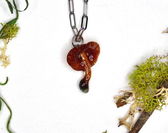 Real Mushroom Necklace, Resin Fungi Pendant | One-of-a-kind Mycology Gifts, Cottagecore & Nature Inspired Jewelry