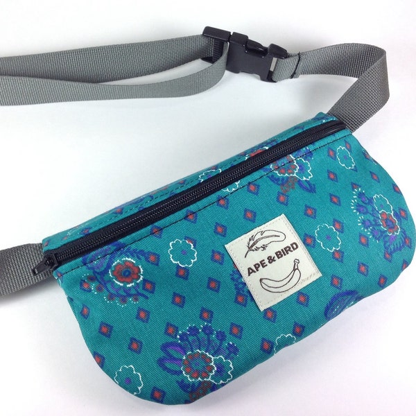 FANNY PACK . Bum Bag . Fabric Fanny Pack. Minimalist One of a kind  Vegan fanny pack. Cotton Fanny Pack. Made and ready to ship