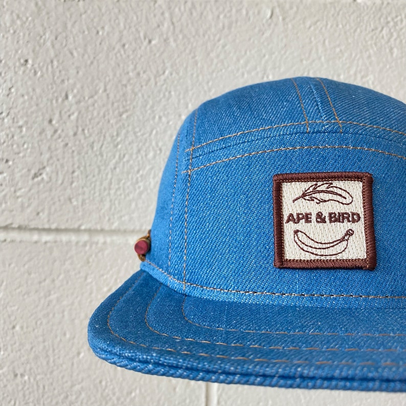 Handmade 5 panel hat headwear baseball hat trucker denim made in usa mens hat gifts for him gifts for boyfriends baseball denim hat image 7