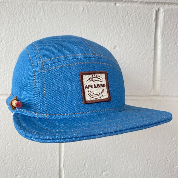 Carpenters Cap , Denim Ball Cap , Indigo Denim Cap, Baseball Cap , Mens  Cap, Women's Cap , Handmade Hat, Flat Brim , Made in the Usa 
