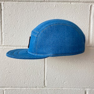 Handmade 5 panel hat headwear baseball hat trucker denim made in usa mens hat gifts for him gifts for boyfriends baseball denim hat image 6