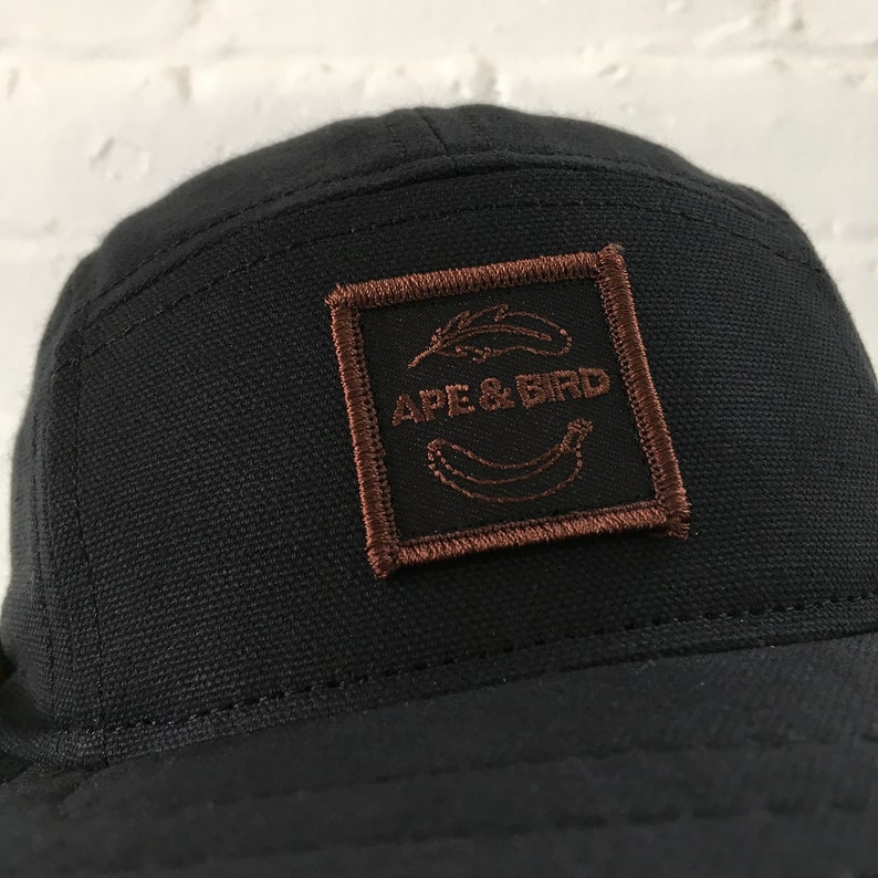 Black Baseball Cap Pencil Hat Handmade 5 Panel Hat Snapback Etsy