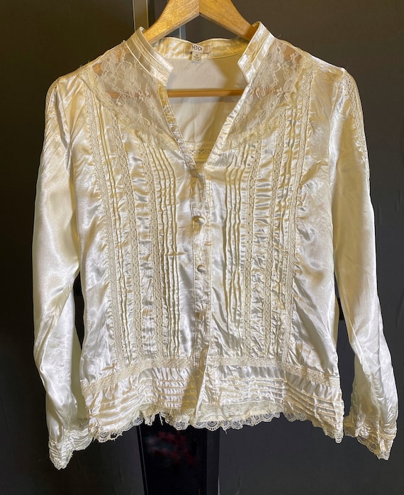 Vintage Lace and Silk Blouse