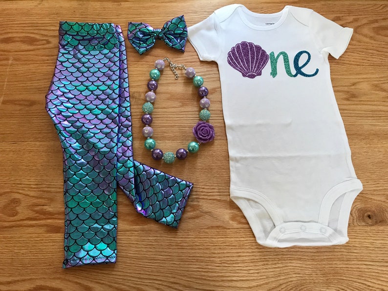 mermaid first birthday onesie