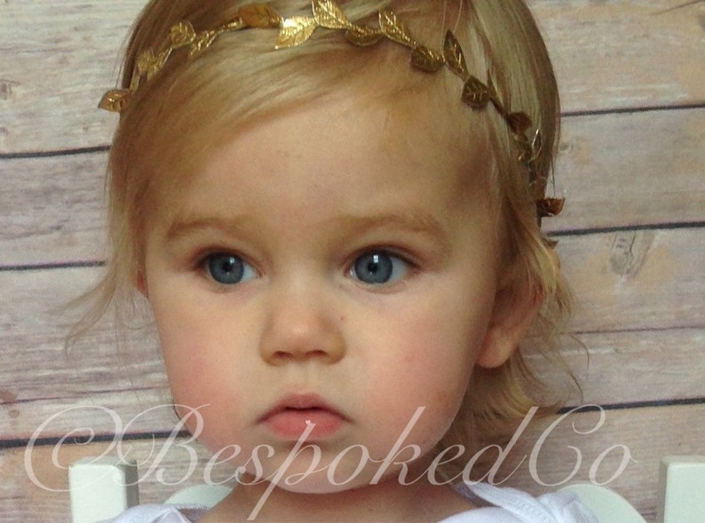 Delicate Gold leaf headband Gold headband First Birthday Headband