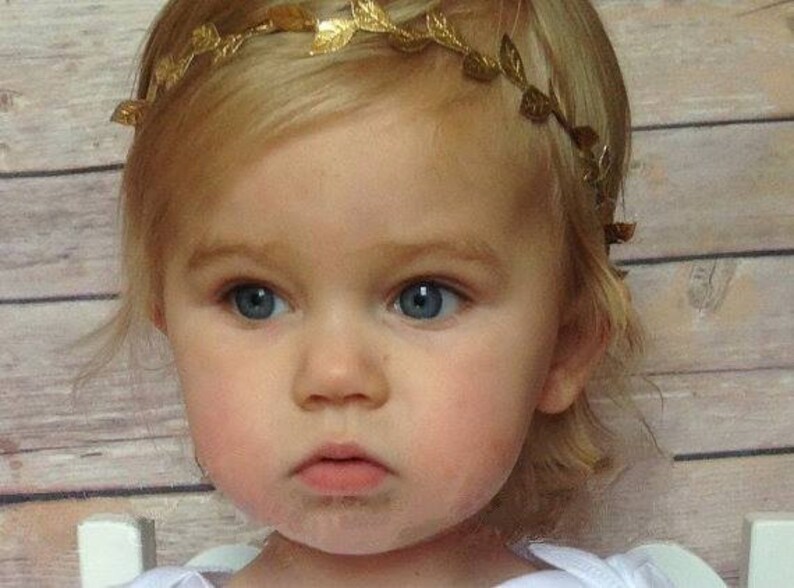 Delicate Gold leaf headband Gold headband First Birthday Headband