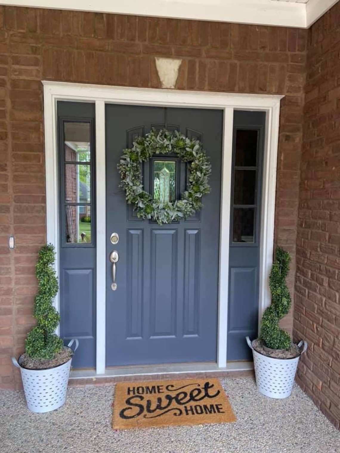 26 Inch Succulent Lambs Ear Eucalyptus Wreath, Farmhouse Wreath, Summer ...