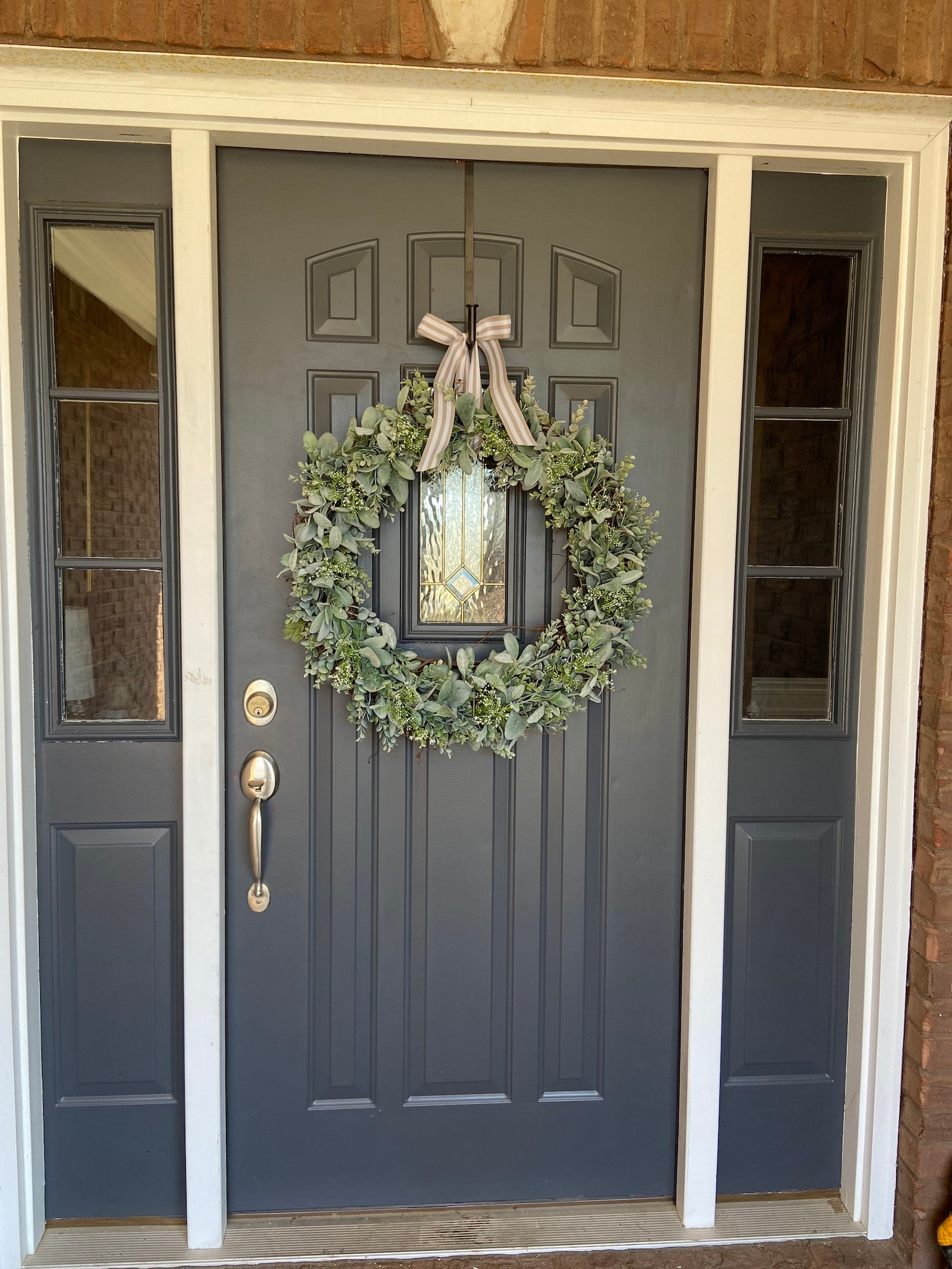 26 Inch Baby’s Breath Eucalyptus Lambs Ear Wreath, Wedding Wreath Faux ...