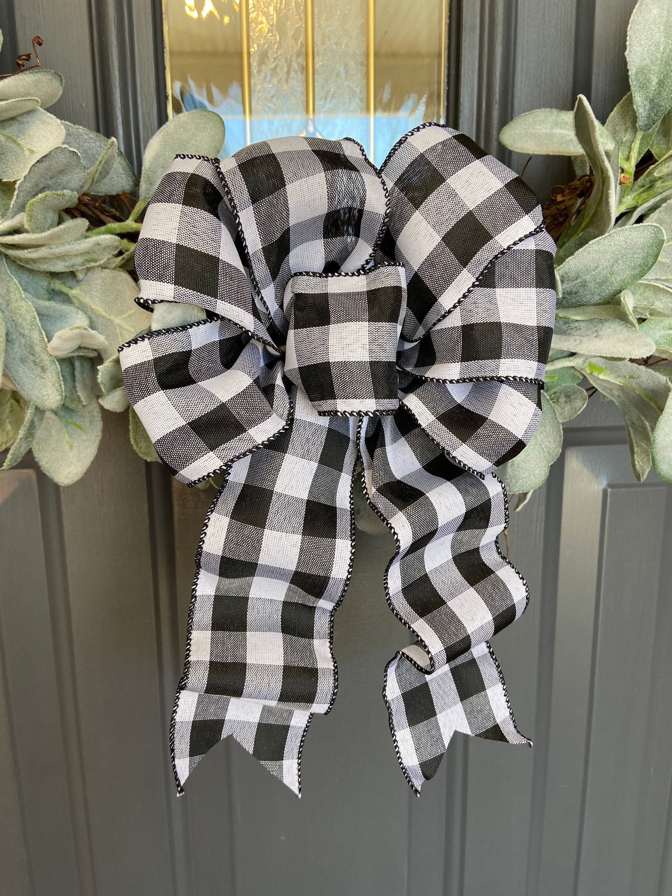 26 Inch Lambs Ear Wreath, Realistic Faux Lambs Ear Wreath, Modern ...