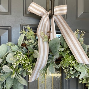 26 Inch Baby’s Breath Eucalyptus Lambs Ear Wreath, Wedding Wreath Faux ...