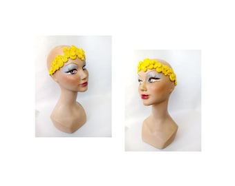 Retro yellow wedding headband