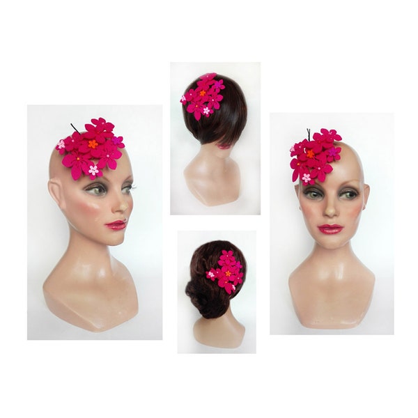 Barrette chapeau coiffure mariage rose bibi invitée